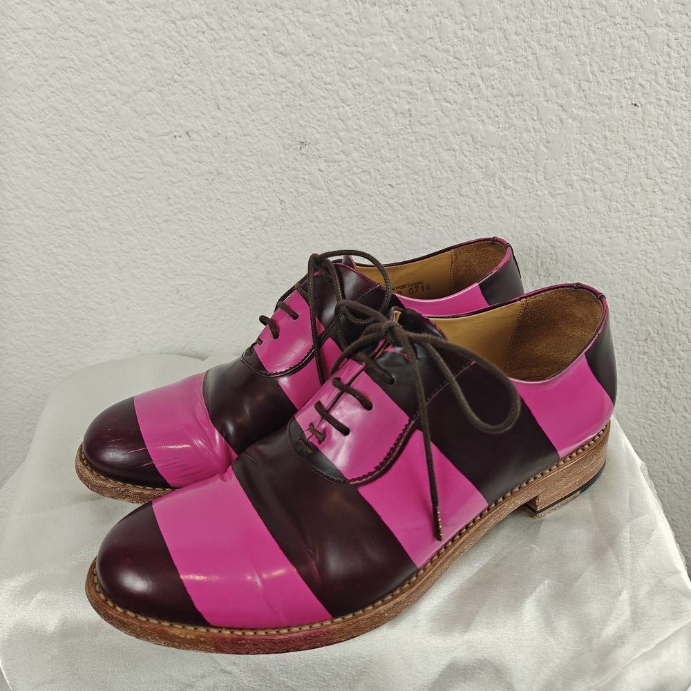 The Office of Angela Scott Colorblock Leather Oxford Shoes Sz 37 (US 6.5) Preppy - Picture 7 of 16